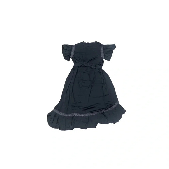 Free People Moonbeams Lace  Trim Satin Robe | Black | Size Small | NWT - Picture 5 of 10